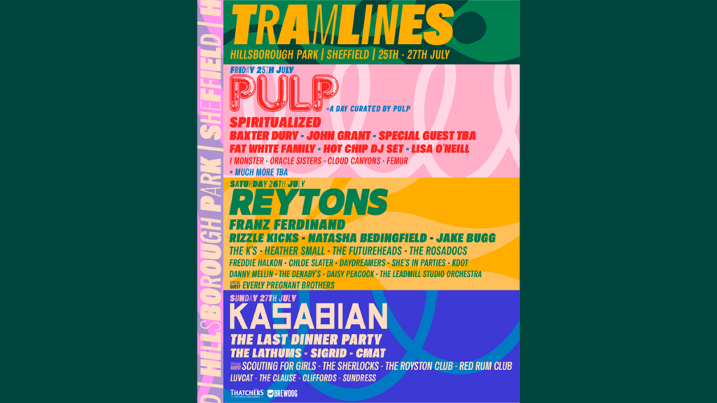 Tramlines 2025 Lineup Announced: Pulp, Reytons, and Kasabian to Headline